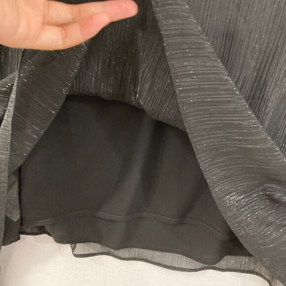 Michael Michael Kors size 2X Black Metallic Soft Flowy Poncho Blouse Evening - Picture 8 of 10